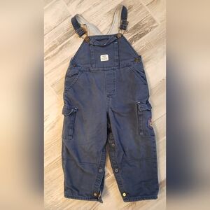 OshKosh B’gosh Lined Navy Overalls – Size 24 Months – Fleece‑Lined Cargo Style